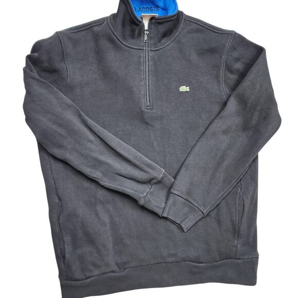 Lacoste Sweatshirt Quarter Zip Pullover Men XL Sweater Long Sleeve Casual Preppy - Picture 1 of 9
